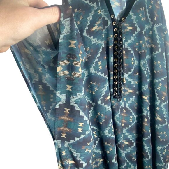 Double D Ranch Aztec Poncho/ L/XL - Picture 6 of 12